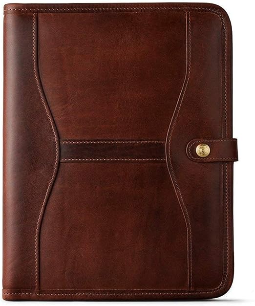 Agoer Porte Documents A4 En Cuir, Conferencier Avec Fermeture Magnétique, Bloc-Notes, Papier Et