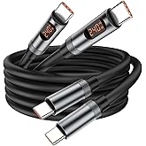 USB C to USB C Cable, [4ft, 2-Pack] 240W Fast Charging Type C Charger Cord,USBC to USBC Phone Charger Cable with LED Display 