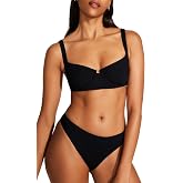 Vitamin A Women's Swimwear Bikini Bottom Ecorib Cali High Leg Classic Coverage Bathing Suit Separate