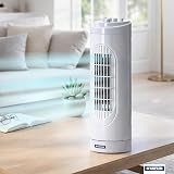 Status 14 Inch Tower Fan with 3 Speed Settings Oscillating Slim White view 4