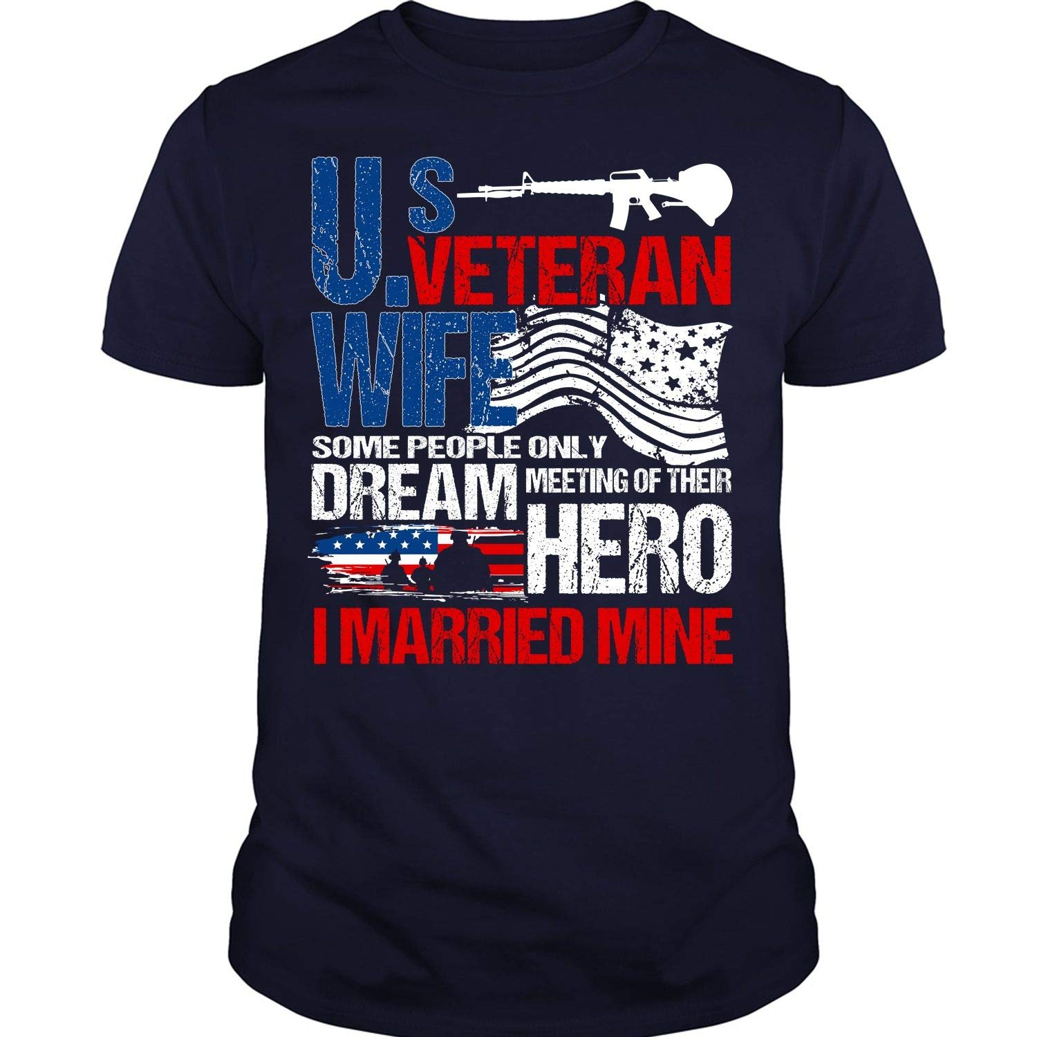 U S Veteran Wife T Shirt I Married Mine T Shirt 3945 | Jznovelty