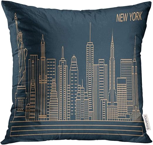 Amazon Com Emvency Throw Pillow Cover Nyc New York City Linear