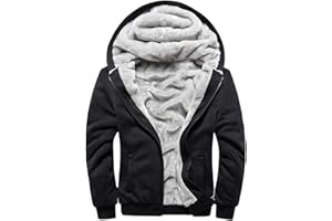 MACHLAB Men's Pullover Winter Workout Fleece Hoodie Jackets Full Zip Wool Warm Thick Coats