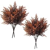 CATTREE Artificial Ferns Plants Fake Boston Fern Shrubs Plastic Leaves Faux Greenery Bushes for Home Décor Outdoor Indoor Garden Wedding Party Decoration Office Yard Verandah Planter Filler Red 4 Pack