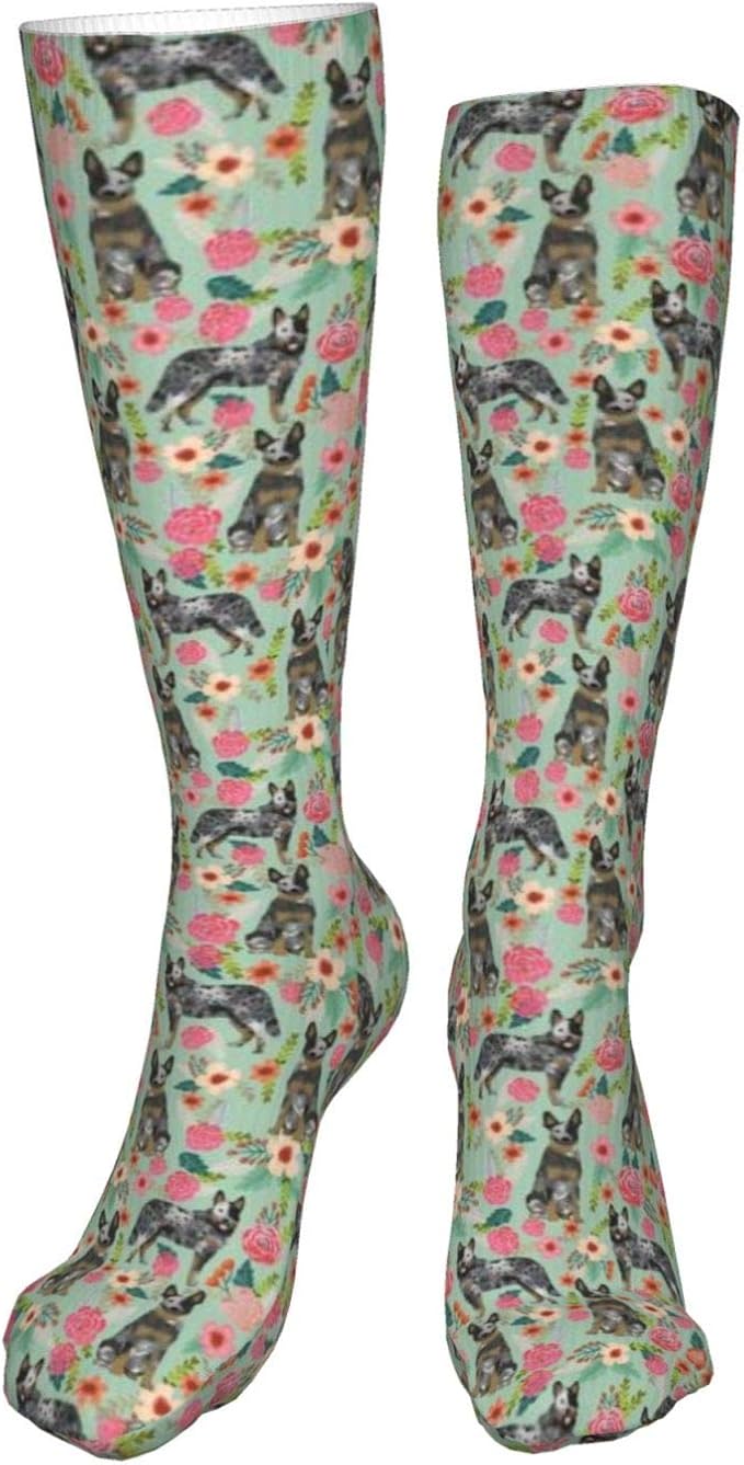 Ering6o Blue Heeler Dog Unisex Fashion Breathable Sports Socks Moisture