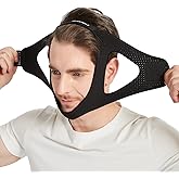 Adjustable Anti Snoring Chin Strap for CPAP Users - Breathable Snore Stopping Device Face Mask Bandage Keeping Mouth Closed - Comfortably Chin Strap for Snoring for Men and Women (Black)