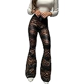 Willow Boutique High Rise Womens Jeans Flare | Stretchy Bootcut Jeans for Women | Flare Pants for Women - Snakeprint