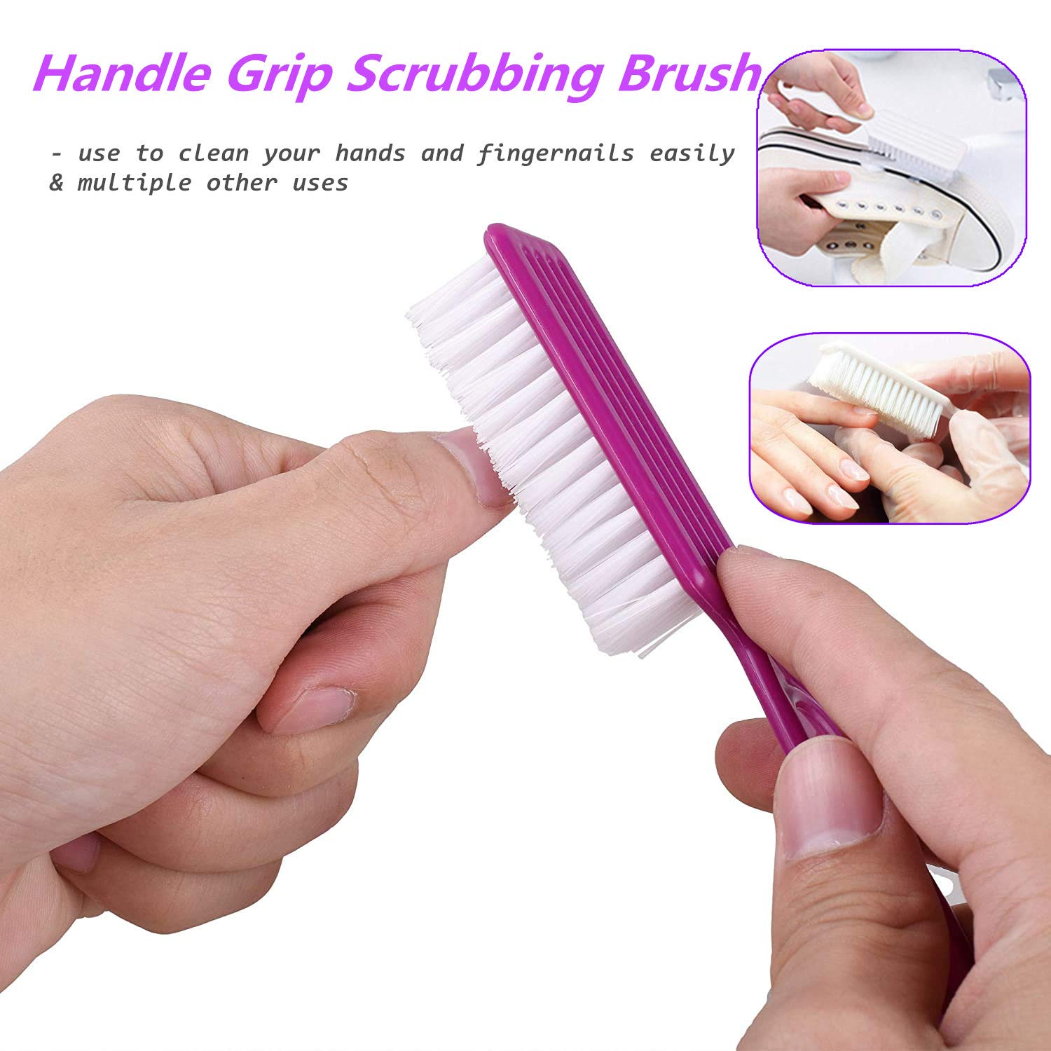 6 Pcs Handle Grip Nail Brush, Nail Cleaning Brushes for Toes and Fingernail - Image 4