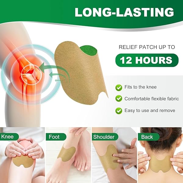 NISJEDP PAIN RELIEF PATCHES,48 PCS KNEE PAIN RELIEF, WORMWOOD RELIEVING 12 HOUR LONG LASTING RELIEF OF JOINT PAINS FOR KNEE, BACK, NECK, SHOULDER PAIN