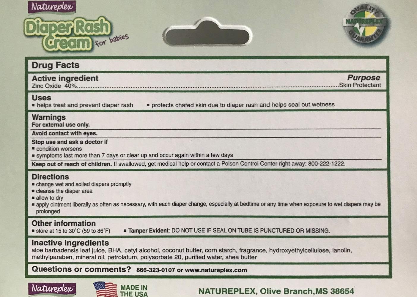 natureplex diaper rash cream