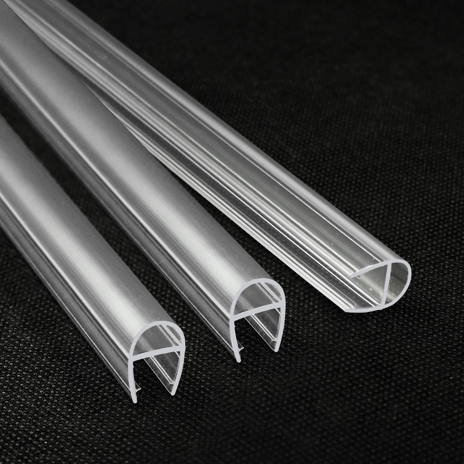 Photo 1 of 3PCS x 39 Inch Shower Door Seal for 5/16Inch, Glass Shower Door Side Sweep, Frameless Sliding Door Strip Bottom Sealing Jam, U Shaped