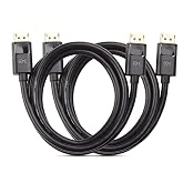 Cable Matters 2-Pack 4K DisplayPort to DisplayPort Cable, Black, 6ft | 4K@60Hz / 2K@144Hz, DisplayPort 1.2 Cable, Male to Male Computer Monitor Cable, DP Cord