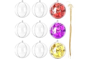 CZRRZL 20Pcs 3.15'' 80mm Clear Plastic Fillable Christmas Ornaments Balls,Clear Christmas Ball Ornaments for Craft Fillable,Shatterproof Large Xmas Tree Hanging Balls for Christmas