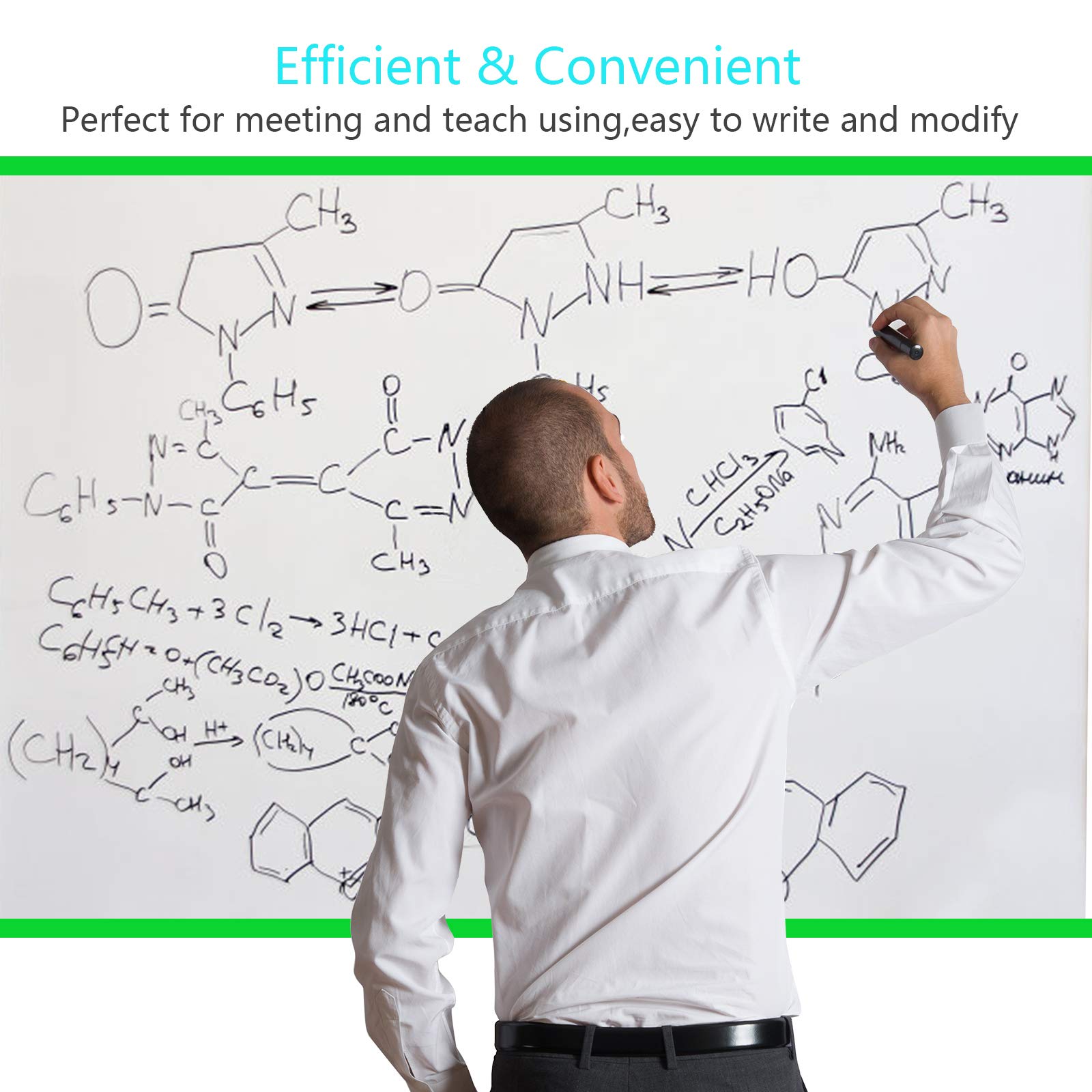 KAKOO Whiteboard Sticker Self-Adhesive Message Board Adjustable Size Wall Decal for Home Room Office Classroom Kids