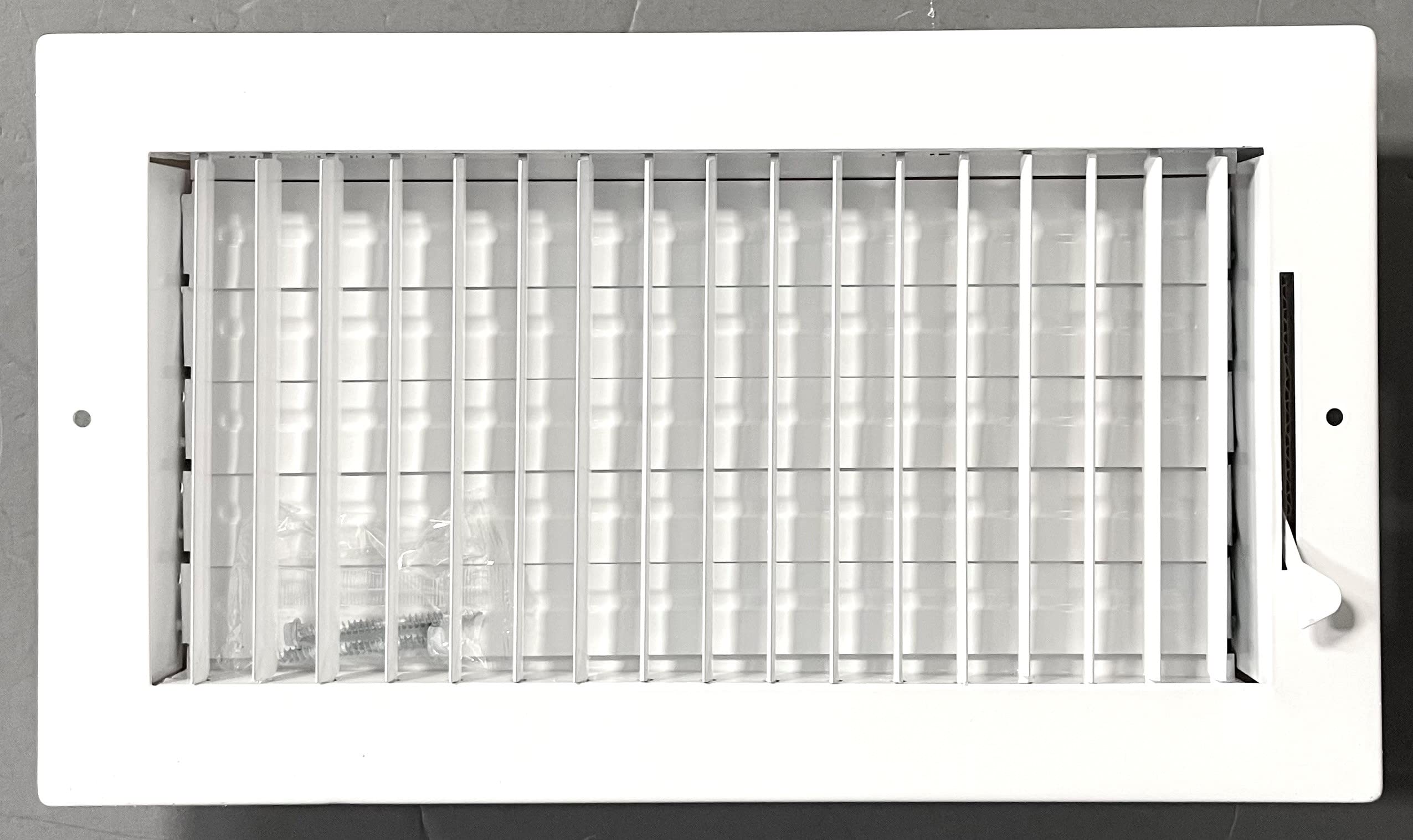 Photo 1 of 12" x 6" Adjustable Blade Sidewall Ceiling Register Vent Cover Diffuser Heavy Duty Stamped Steel (Listed Size is for Duct Opening or Inside Measurement, Outside Surface 13.8" x 8"))