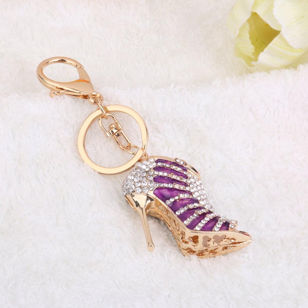 PANYTOW 1pc Rhinestone High Heel Pendant Charm Keyring Keychain with Lobster Clasp, Style-7, 0 UK Narrow - Image 4