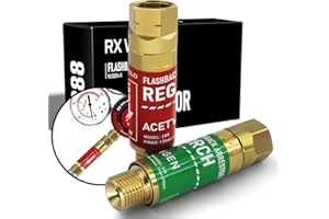 RX WELD Oxygen Acetylene Flashback Arrestors Set Regulator End - Standard "B" 9/16-18UNF Threads Size