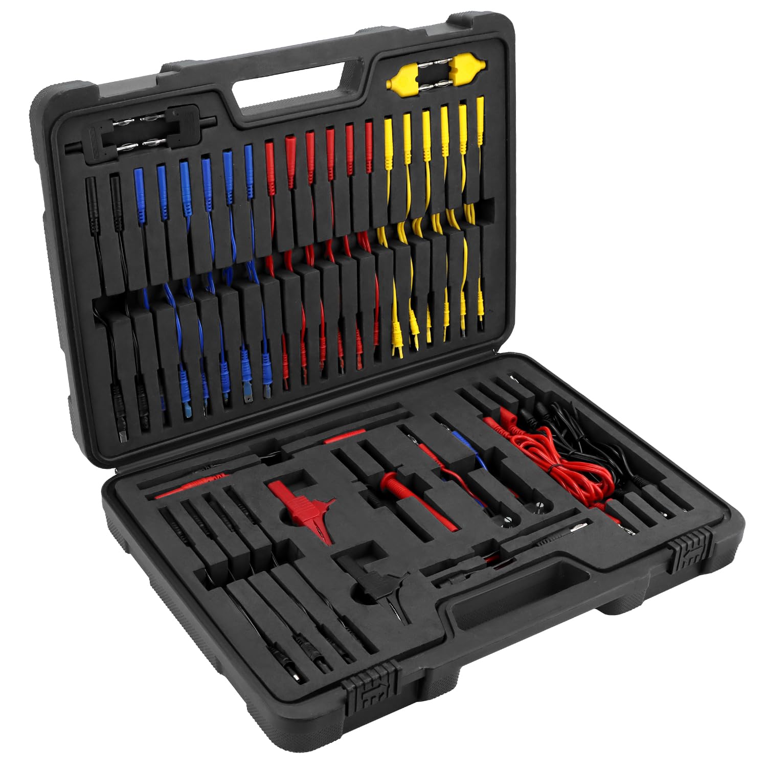 QWORK® 92 Pcs Multimeter Test Leads Kit, Multifunctional Automotive Circuit Diagnostic Kit with Alligator Clips, Probes, Terminals