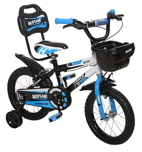 Outplayo Bikes M.Star Power Bicycle for 3 to 5 Years Kids,14 inches (Blue White Black)