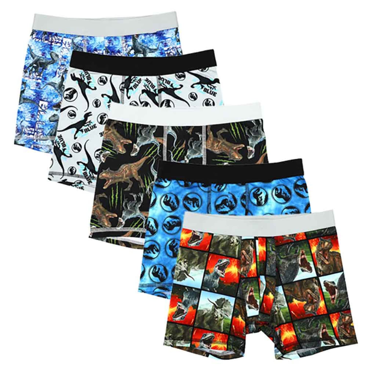 Photo 1 of Bioworld Jurassic World Dinosaurs Multipack Boys Underwear, Boxer Briefs-Size-10/12 Multicolored