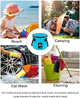 FALEIZHI 12L 20L Folding Water Bucket Portable Collapsible Camping Yellow view 4