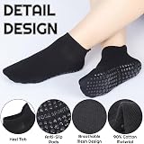 Zuimei 5 Pairs Non-Slip Grip Socks for Pilates Yoga UK 4-7 Black view 4
