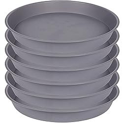 Bleuhome 6 Pack of 10 inch Plant Saucer Gray, Heavy