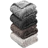 VitalCozy 4 Pcs Soft Fleece Baby Blankets Set 30" x 40" 3D Plush Warm Nursery Swaddling Bed Blanket Little Boys Girls Infant Toddlers and Newborn Receiving Gifts Blankets(Dark Color)
