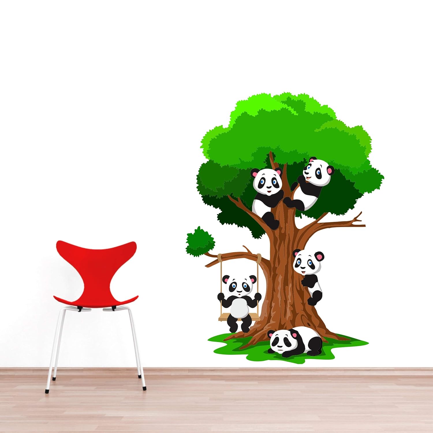 Buy Decor Hubb Cute Panda Playing On Tree Wall Sticker For Bedroom