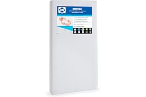 SEALY BABY Refresh Breathable 2 Stage Waterproof Crib Mattress Plus Toddler Bed Fit, Removable Knit Cover, GREENGUARD Gold Certified, Safety & Quality Tested, Made in USA, 52X28 -White