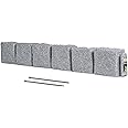 Beuta Landscape Edging and Border for Yard & Garden - Landscaping Mulch Flower Bed with no dig Faux Stone Borders for Playground driveways walkways or Curbing, Easy to Install (4, Greystone)