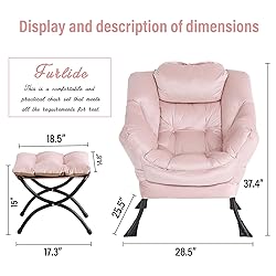Lazy Chair with Ottoman, Modern Chair with Folding