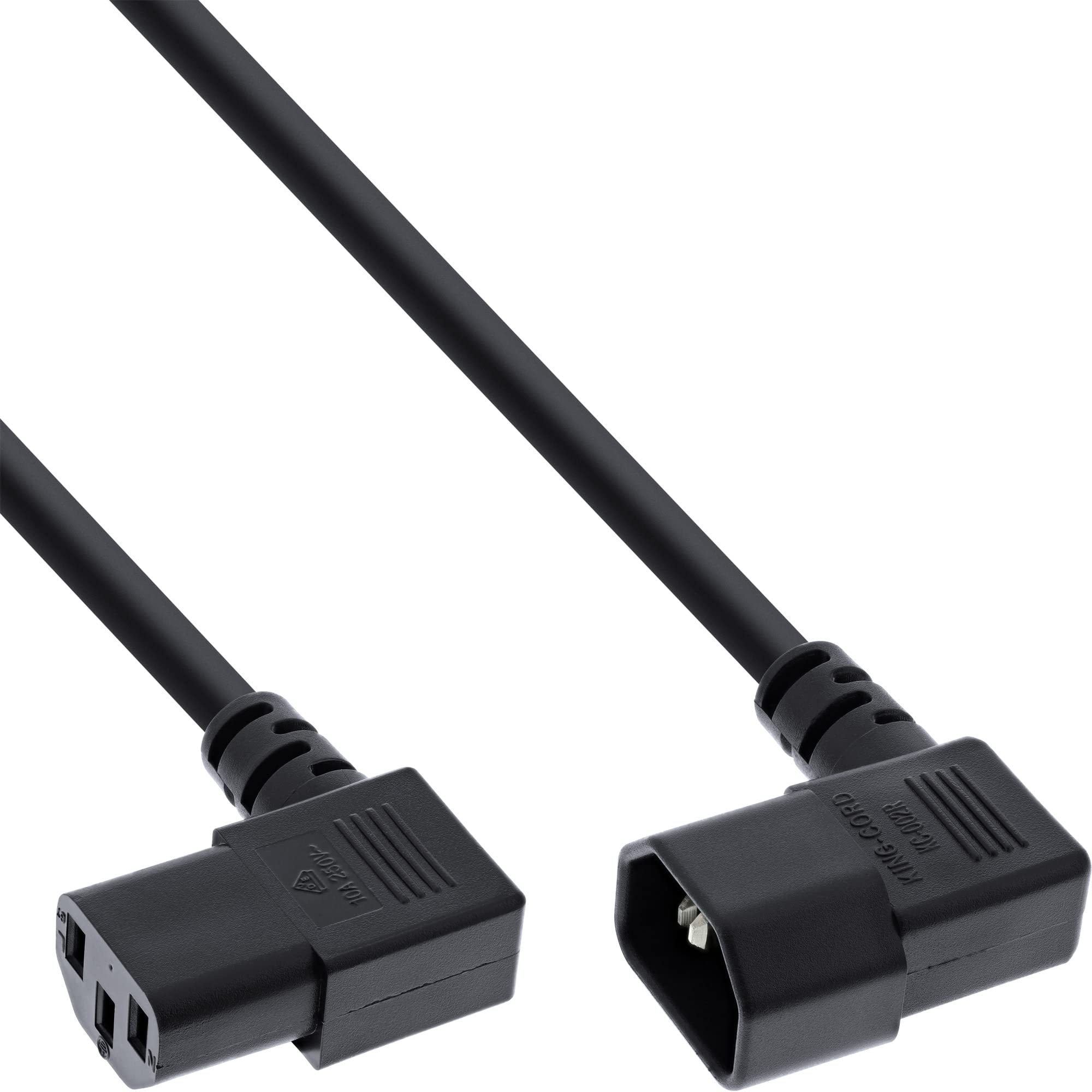 InLine Connector Cable – C13 to C14 – 90 ° Angled, 16620 A Network Cable 1.8 m Black