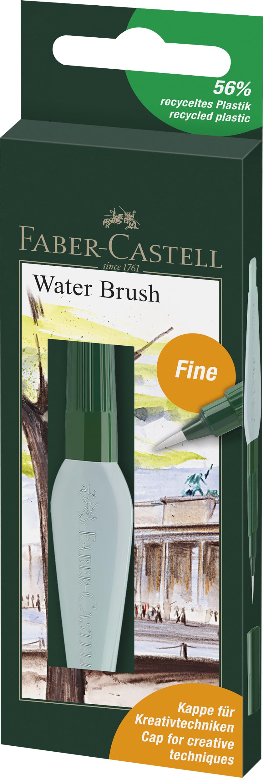Faber-Castell Art & Graphic Water Brush, Fine, Single Brush, Craft, Drawing, Sketching, Home, School, University, Colouring, Artist Supplies