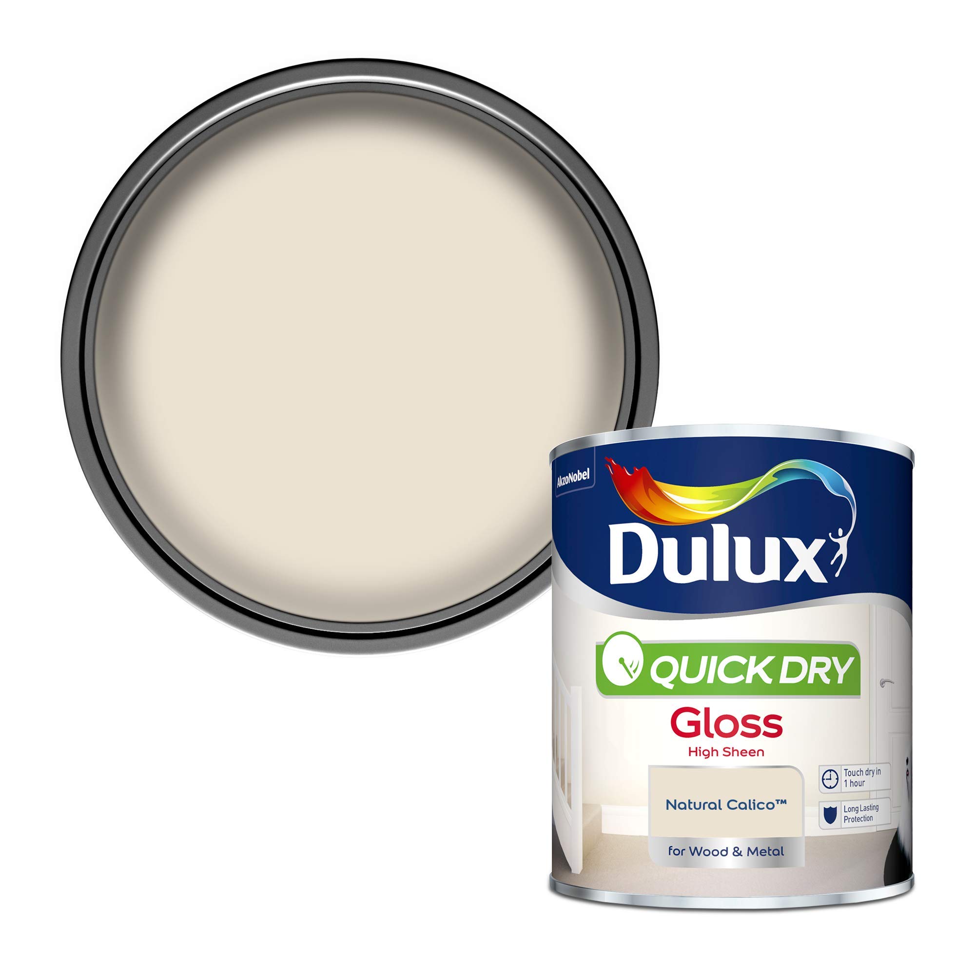 Dulux Quick Dry Gloss Paint For Wood And Metal, Natural Calico, 750 ml