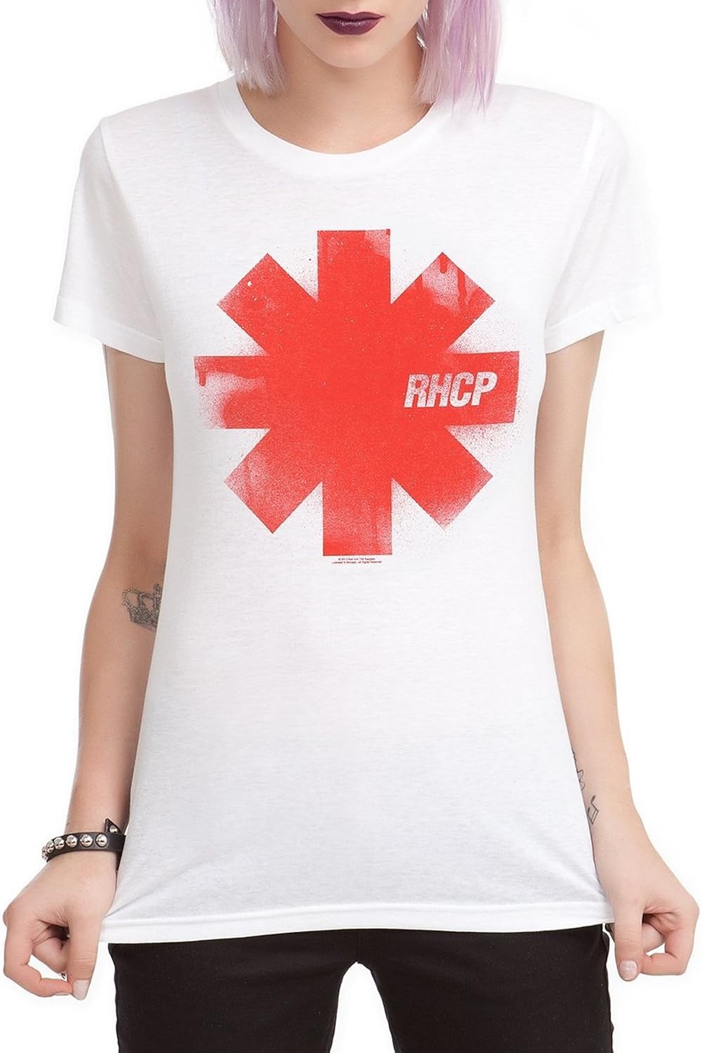 Amazon.com: Hot Topic Women's Red Hot Chili Peppers RHCP Asterisk T-Shirt: Clothing