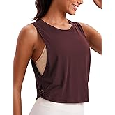 CRZ YOGA Pima Cotton Large Armhole Tank Tops for Women - Workout Sport Athletic Yoga Running Gym Loose Crop Sleeveless Shirts