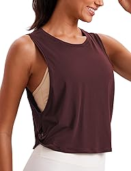 CRZ YOGA Pima Cotton Cropped Tank Tops for Women