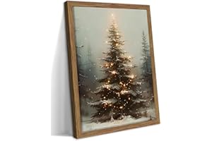fancynew Vintage Christmas Wall Art Christmas Tree Wall Decor 8x10 Inch