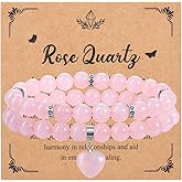 MANIFO 2pcs Heart Crystal Bracelet for Women Crystal Bracelet Set Natural Gemstone Beads Bracelets Jewellery Gifts for Birthday Valentines Christmas