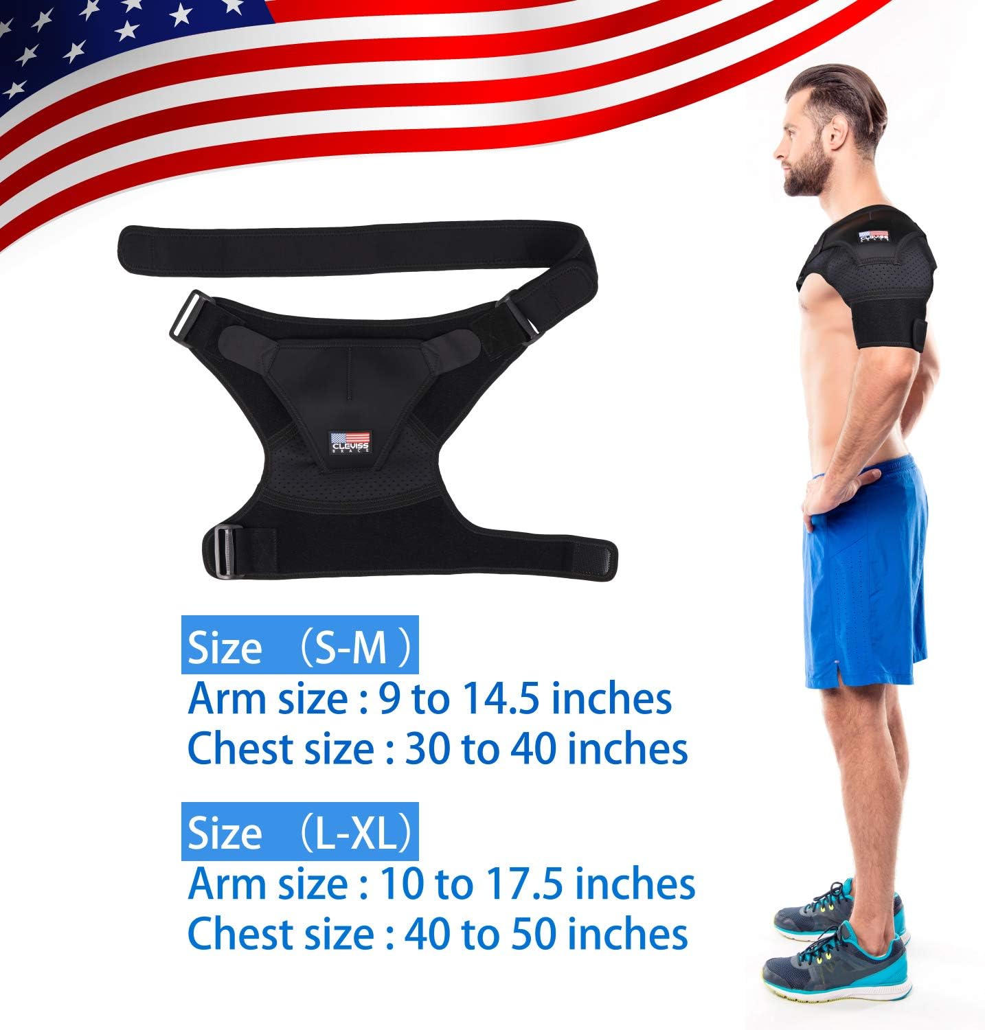 Shoulder Brace for Men and Women [2020 Version] Rotator Cuff - for Bursitis, Dislocated AC Joint, Labrum Tear, Tendonitis,Neoprene Compression Support Sleeve (Black, L-XL): Health & Personal Care