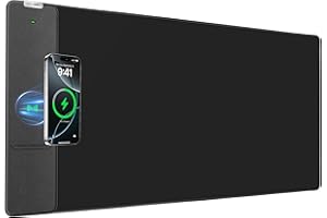 abc.mat 2-in-1 Mouse Pad with Wireless Charging, Gaming Mouse Pad, 31.5"x15.8" Large Desk Mat for Laptop/Keyboard, Waterproof Smooth Surface, Non-Slip Base, No Adapter