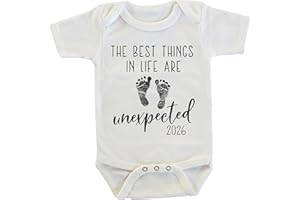 Witty and Bitty The Best Things in Life Are Unexpected Pregnancy Reveal Announcement Onesie/Bodysuit, 2026, 0-3 Months
