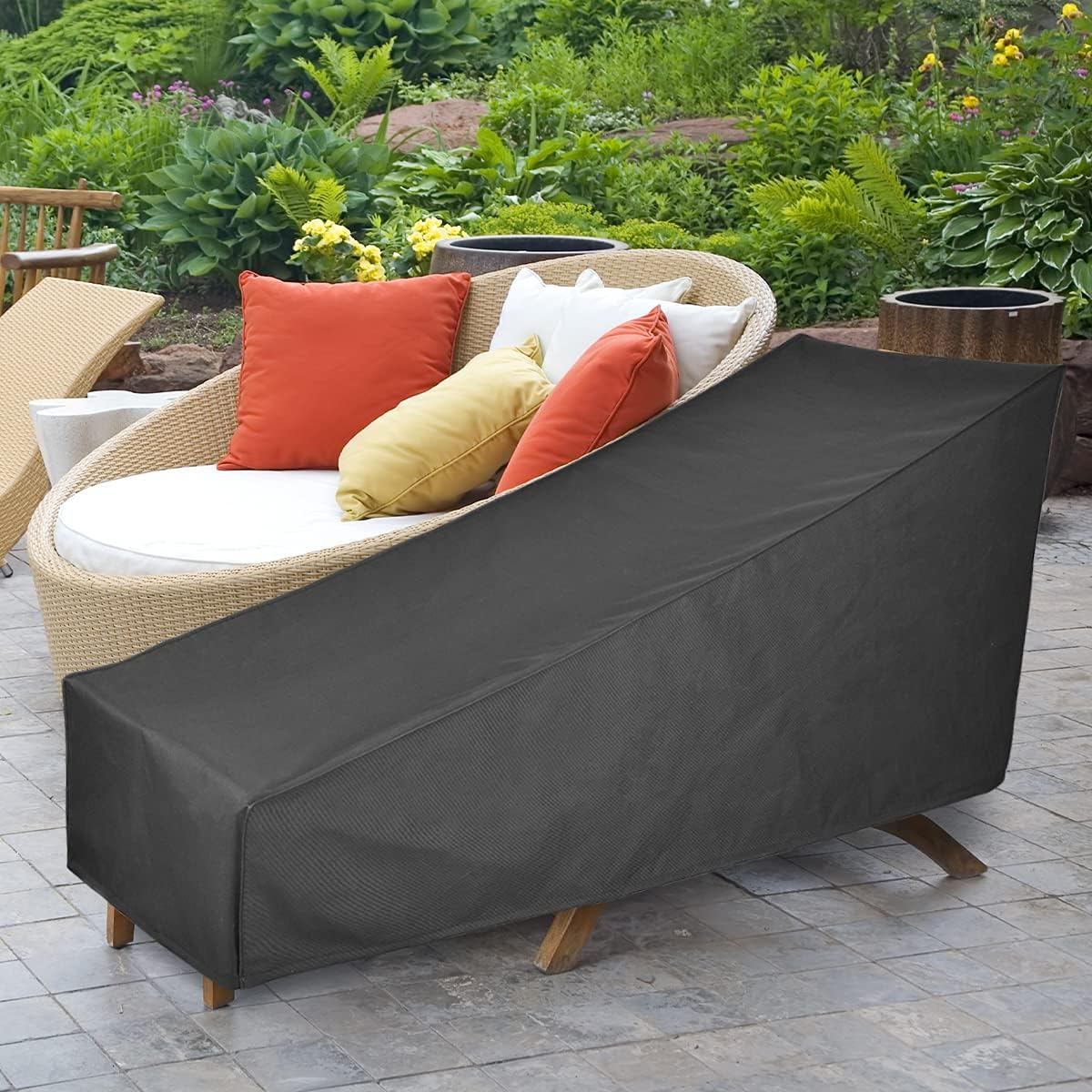 Patio Watcher Patio Chaise Lounge Covers Heavy Duty Outdoor Chaise Lounge Covers with Durable and Water Resistant Fabric, 66 inches Long, Grey : Garden & Outdoor