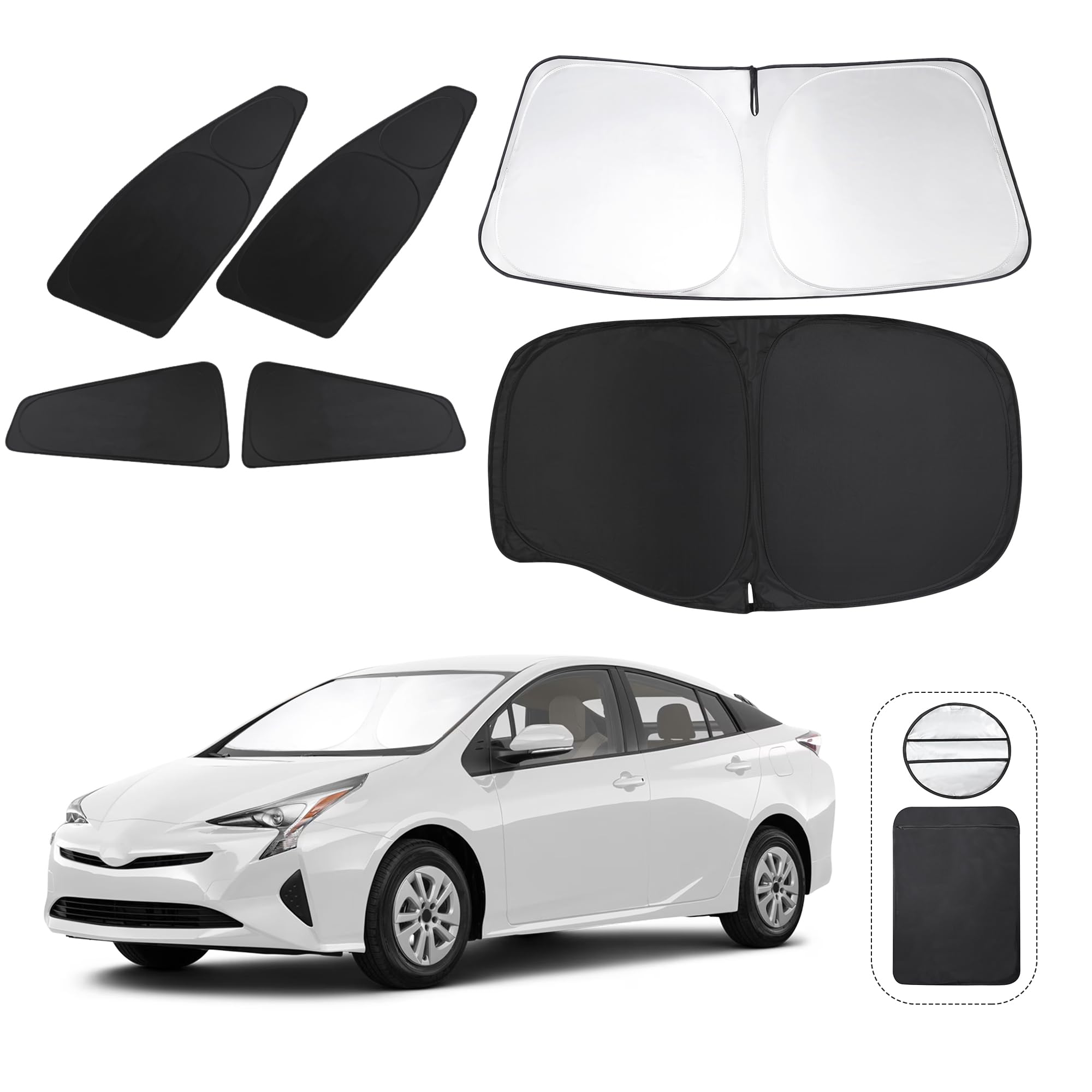 Photo 1 of TINGLU Window Shades for Toyota Prius Hatchback 2016-2022 (NOT for Prius C or Prius V) Accessories Car Side Full Windows Rear Triangular Windshield Sun Shade Sun UV Rays Privacy Protection 6PCS