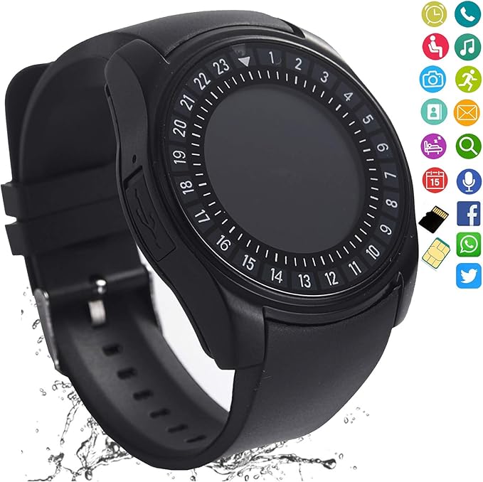 FashionLive Smart Watch Bluetooth Smartwatch Touch Screen Camera Pedometer SIM Card Slot Text Call Sync Women Men Kids Phone Mate Compatible with ...