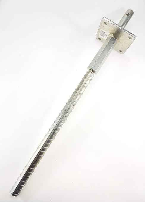 PREMIUM T-Pfostenträger aus Stahl verzinkt, Riffeldolle Ø30mm, Dorn Ø25mm höhenverstellbar zum Einbetonieren für Pfosten 11-1