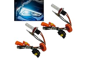 MLAHUIER 2 Pack H11 HID Xenon Bulbs for Car, IP67 Waterproof Hid Lights for Cars Headlights, 35W 8000LM 6000K Front Lighting Bulb with Stents Base for High Low Beam Bulb Replacement