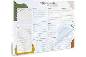 Nook Theory 8.5" x11" Weekly Task Planner Pad Tear Off - 52 Pages Undated To Do List Notepad, Full Year Productivity Planning Pad for Study and Work Desk (Play)