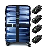 Untethered 4-Pack Luggage Straps | Belts to Keep Your Suitcase Secure While Traveling, Premium Accessory for Travel Bag Closu